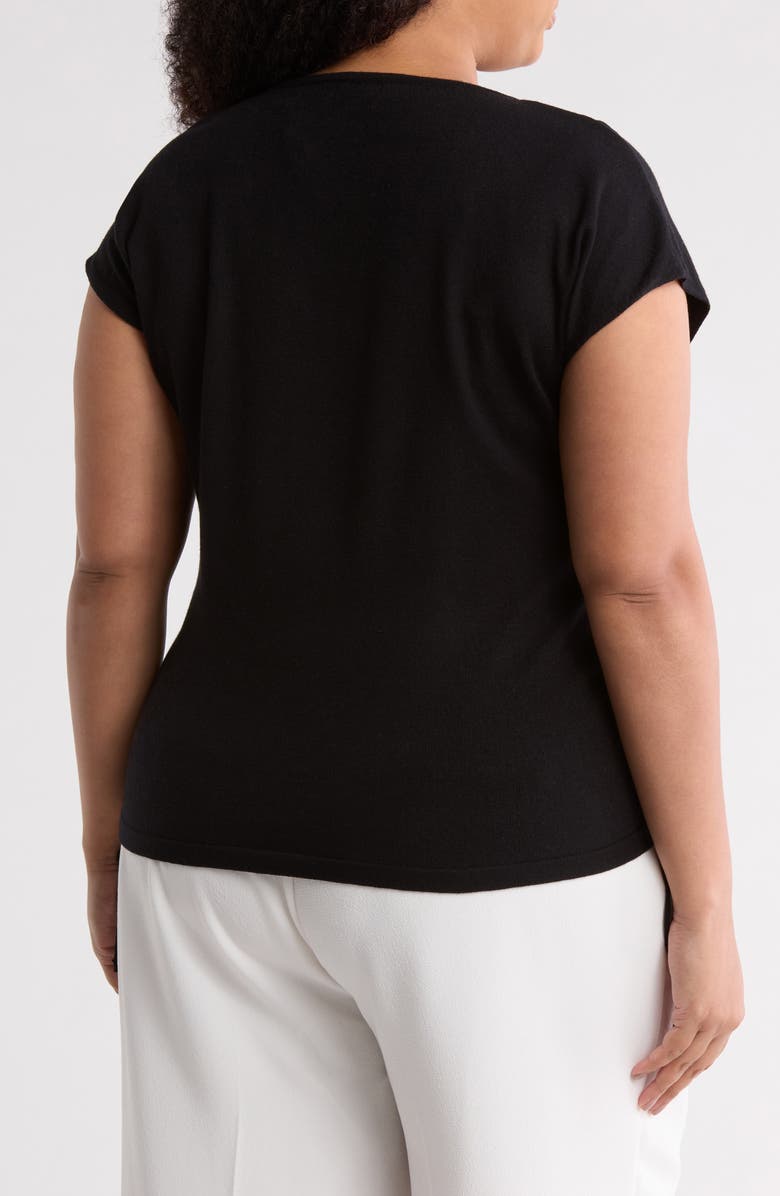 MAX STUDIO Side Tie Cinched Top, Alternate, color, Black