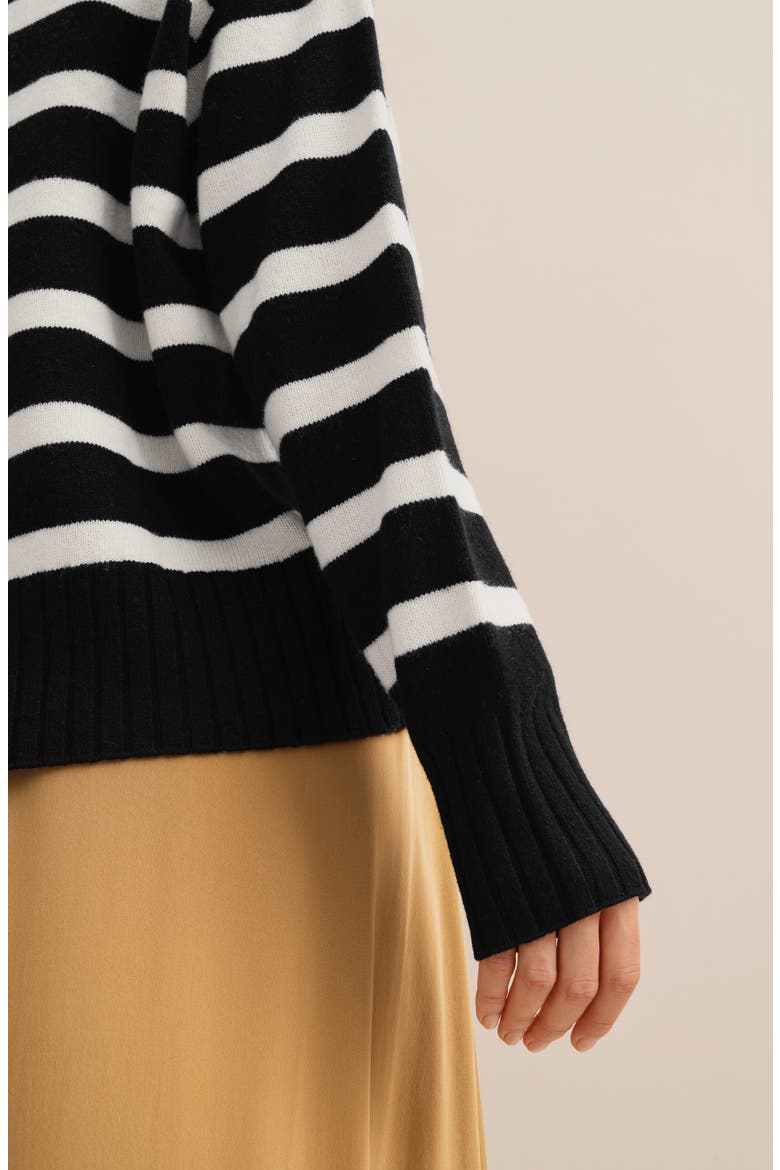 The Gilly Stripe Sweater, Alternate, color, Black