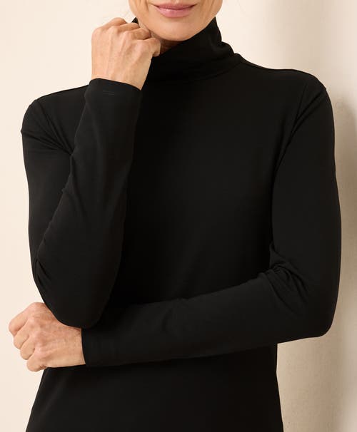 Pact Luxe Stretch Jersey Slim Turtleneck In Black