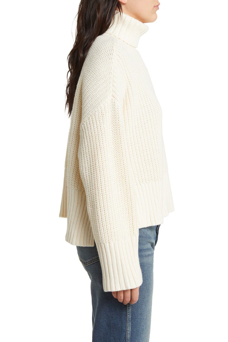 Wide Rib Turtleneck Sweater, Alternate, color, ANTIQUE CREAM