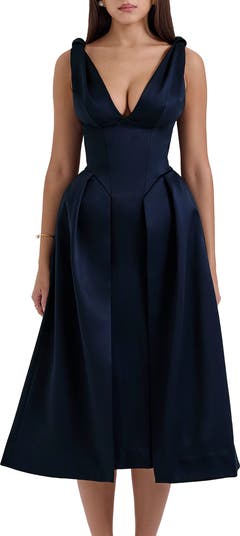 Paloma Plunge Neck Sleeveless Midi Dress
