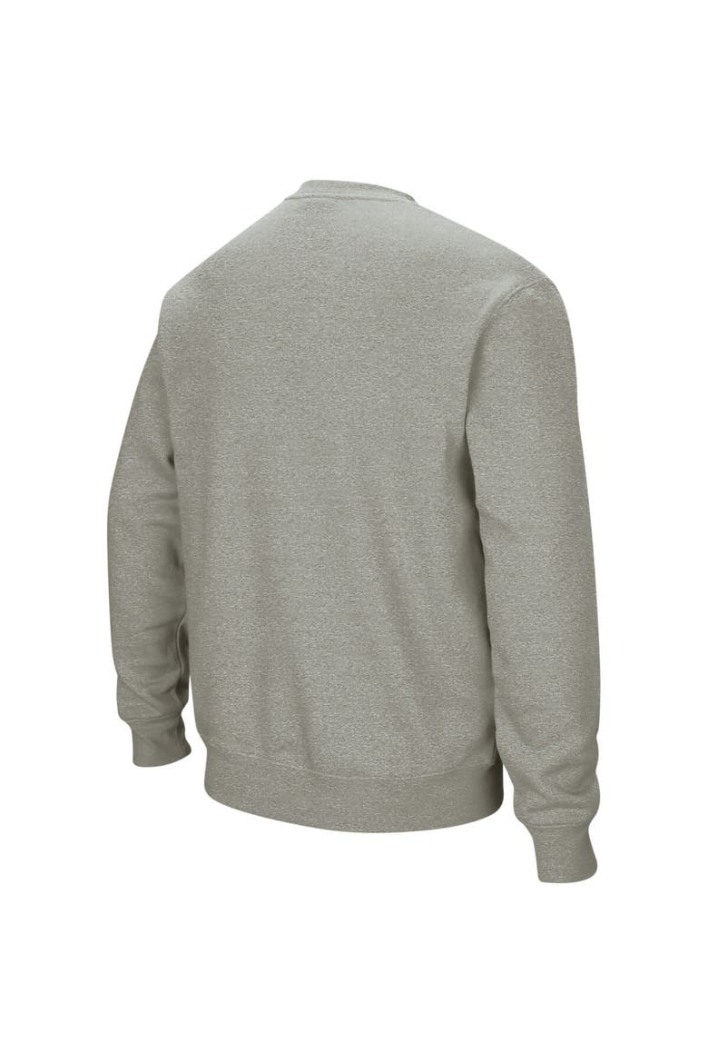 Men's Colosseum Heather Gray Colorado Buffaloes Arch & Logo Crew Neck Sweatshirt, Alternate, color, Heather Gray