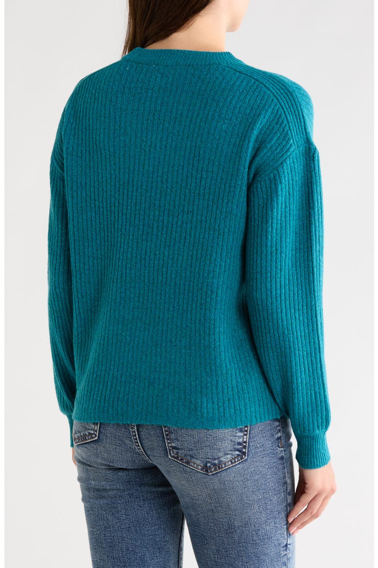 Onema Long Sleeve Crewneck Knit Sweater, Alternate, color, TAHITIAN TIDE