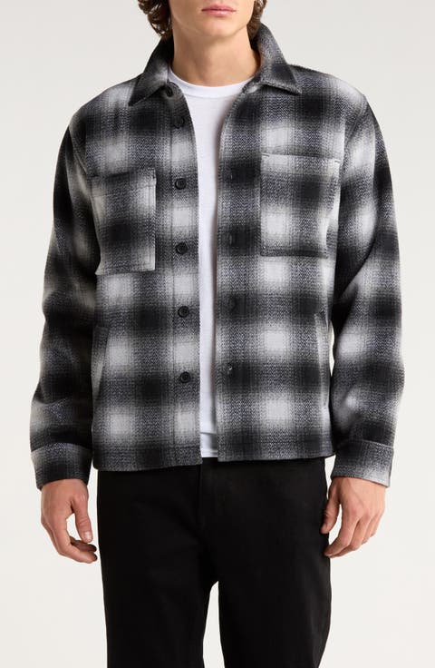Check Wool Blend Flannel Overshirt