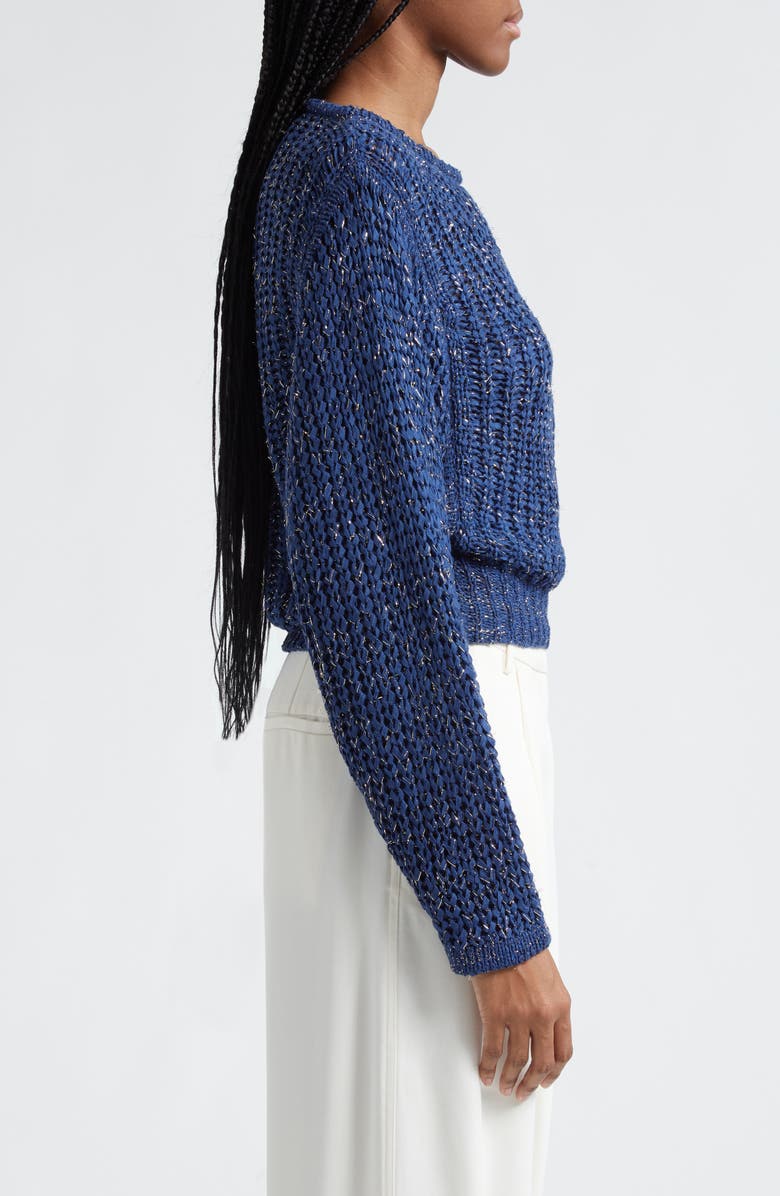 Ramy Brook Clea Metallic Boat Neck Sweater, Alternate, color, 