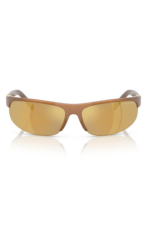 68mm Gradient Oversize Oval Sunglasses