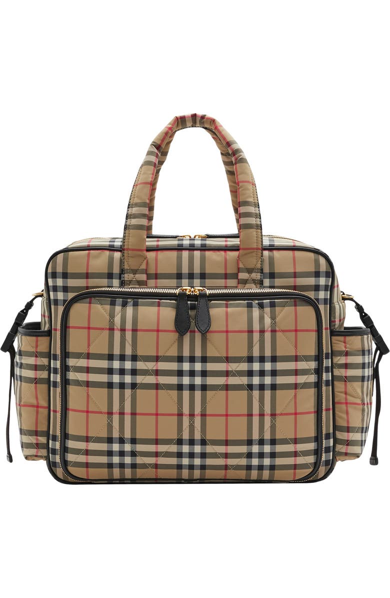 Burberry Check Baby Changing Bag, Main, color, Archive Beige