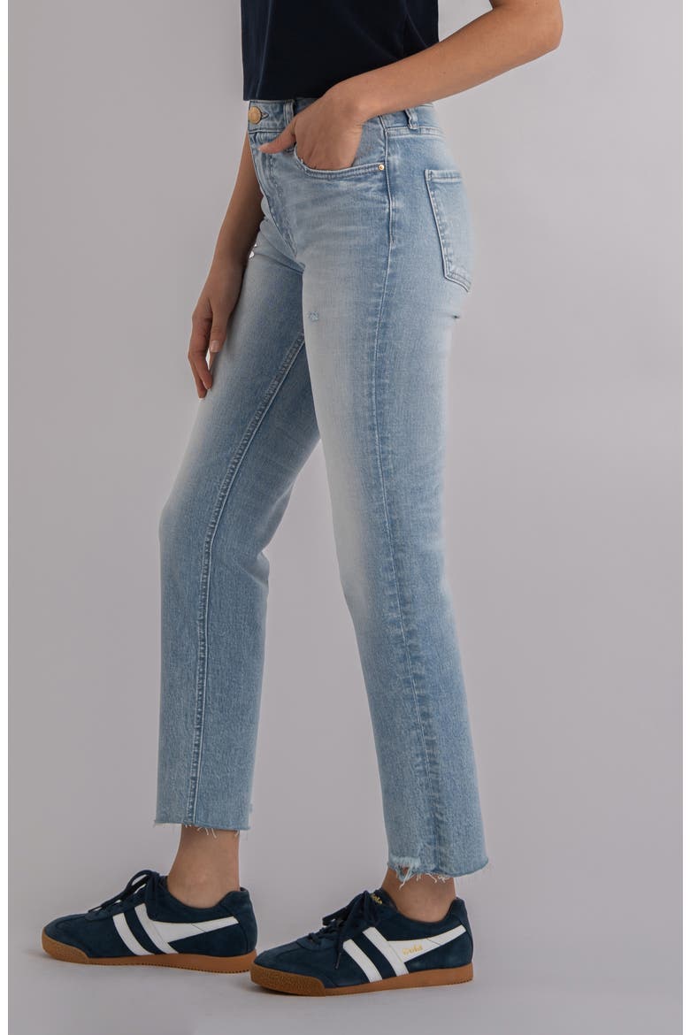 Rachael Fab Ab Raw Hem High Waist Crop Mom Jeans, Alternate, color, PERFORMANCE