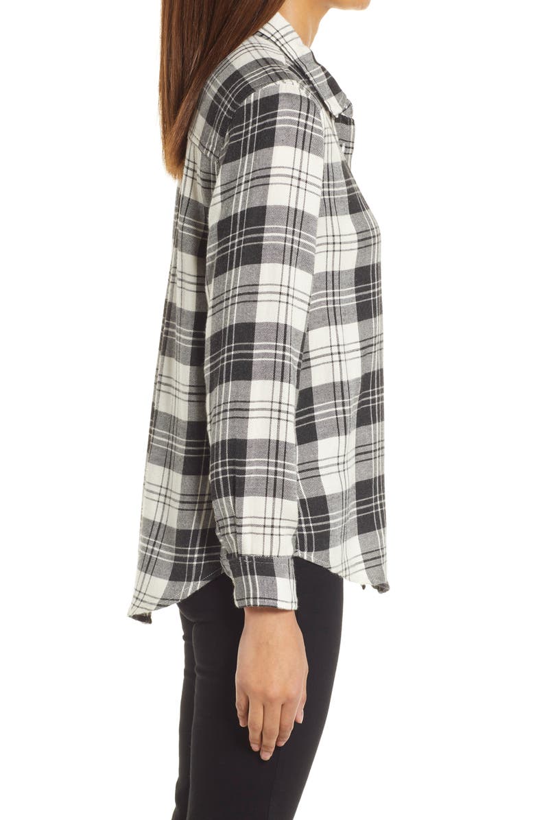 Lucky Brand Women's Boyfriend Plaid Shirt in Multi, L at Women's