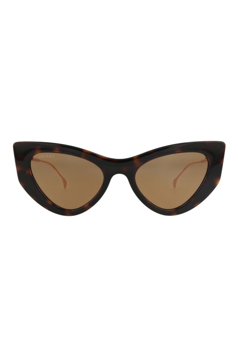 52mm Cat Eye Sunglasses, Main, color, HAVANA GOLD BROWN