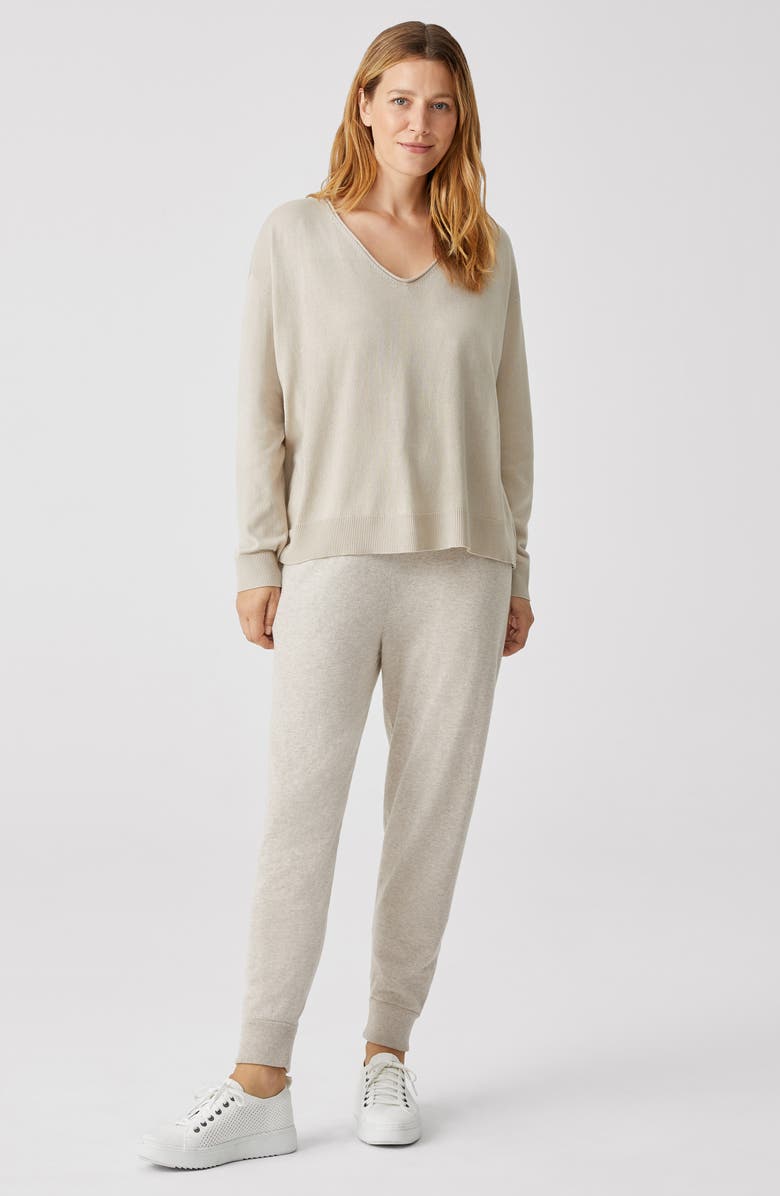 Eileen Fisher V-Neck Cotton & Tencel<sup>®</sup> Lyocell Blend Sweater, Alternate, color,