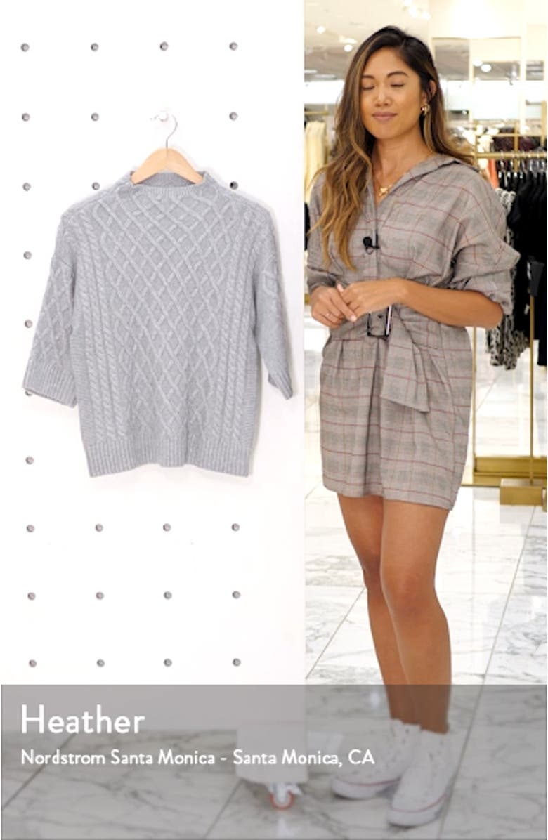 Chunky Cable Knit Funnel Neck Sweater, sales video thumbnail