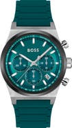 BOSS Candor Chronograph Silicone Strap Watch, 41mm