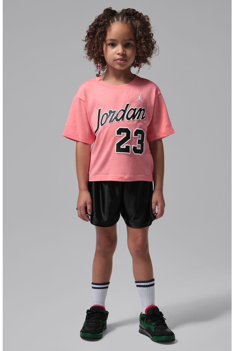 Kids' Flowy T-Shirt & Short Set, Alternate, color, BLACK