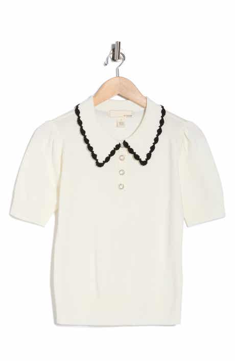 BY DESIGN Gwen Lace Trim Sweater