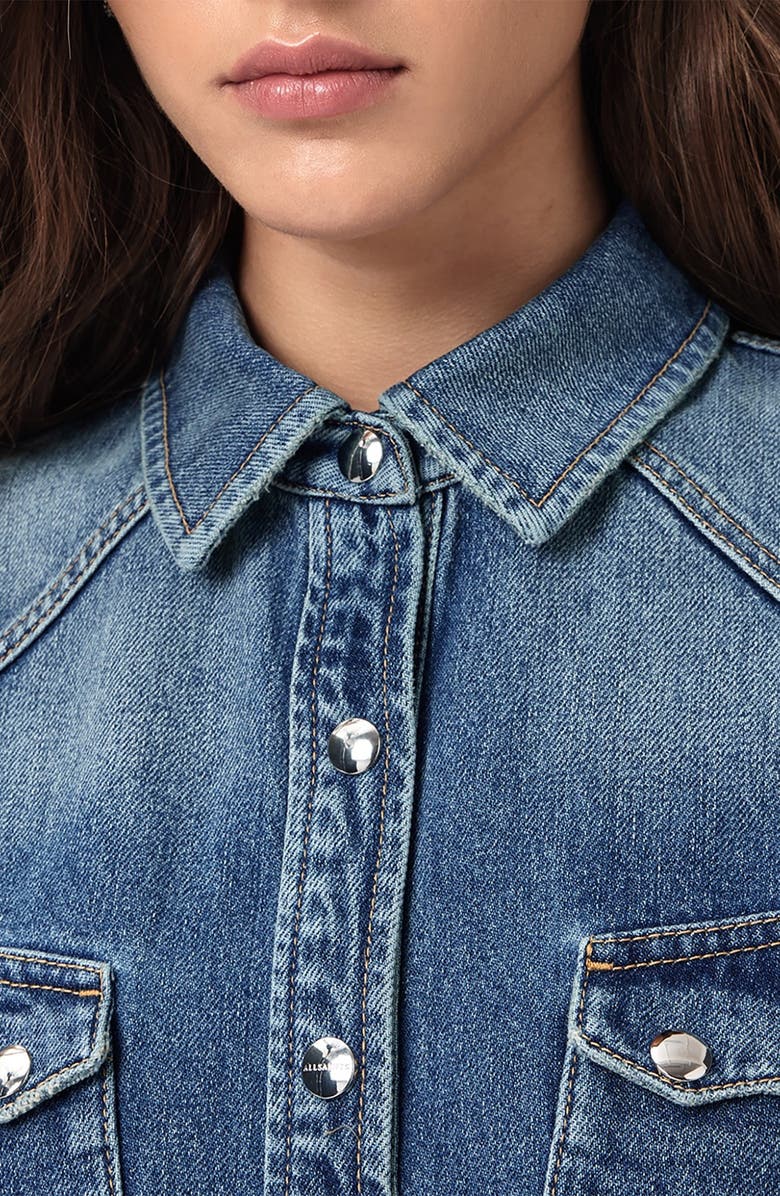 AllSaints Rock Short Sleeve Denim Shirtdress, Alternate, color, 