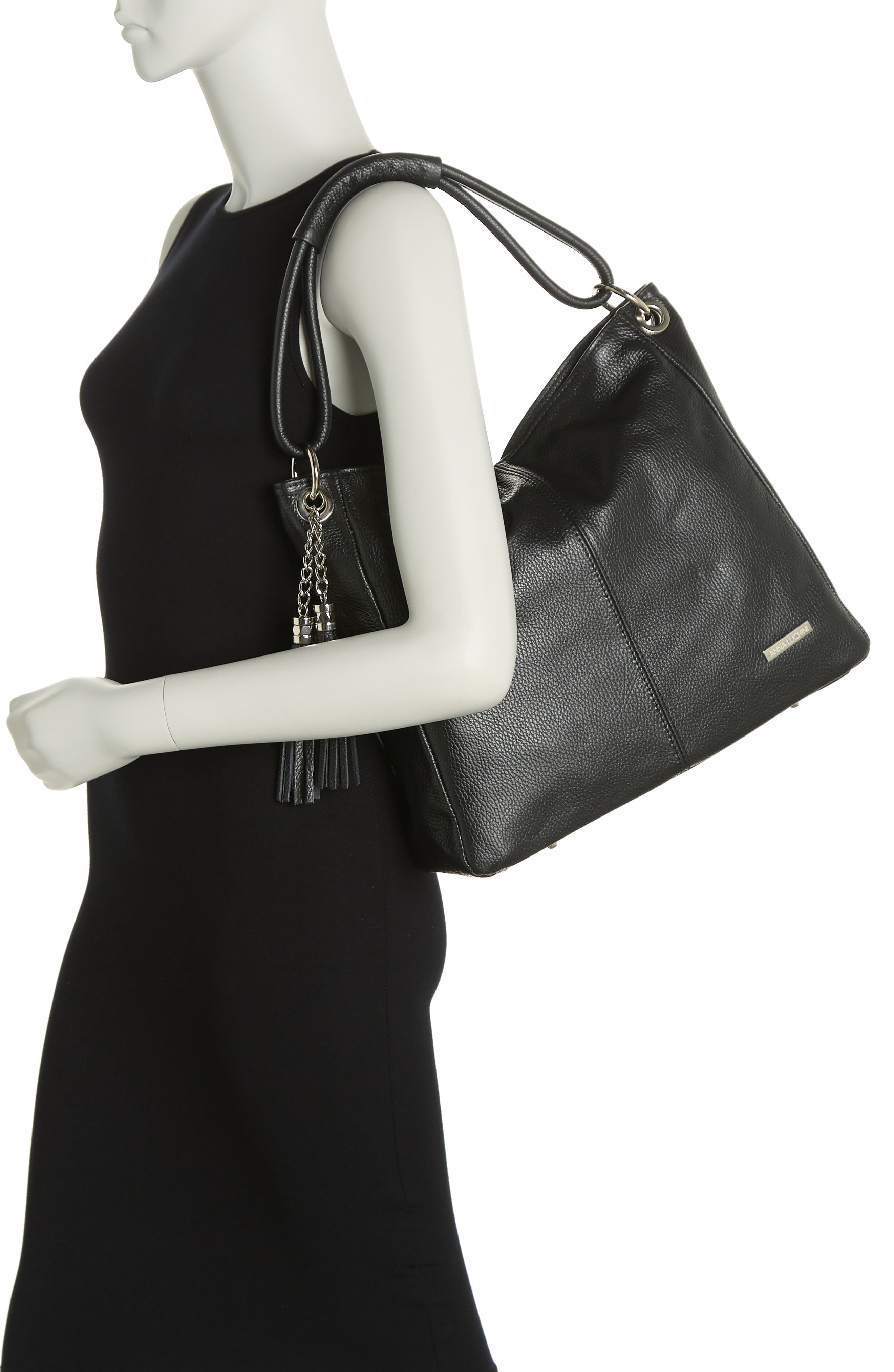 ANNA LUCHINI Leather Top Handle Bag, Alternate, color, 
