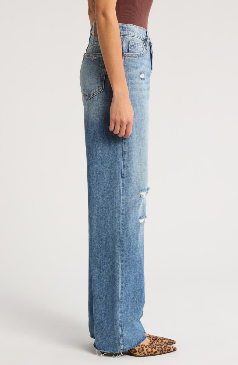 HIDDEN JEANS Raw Hem Crossover Waist Ankle Wide Leg Jeans, Alternate, color, 