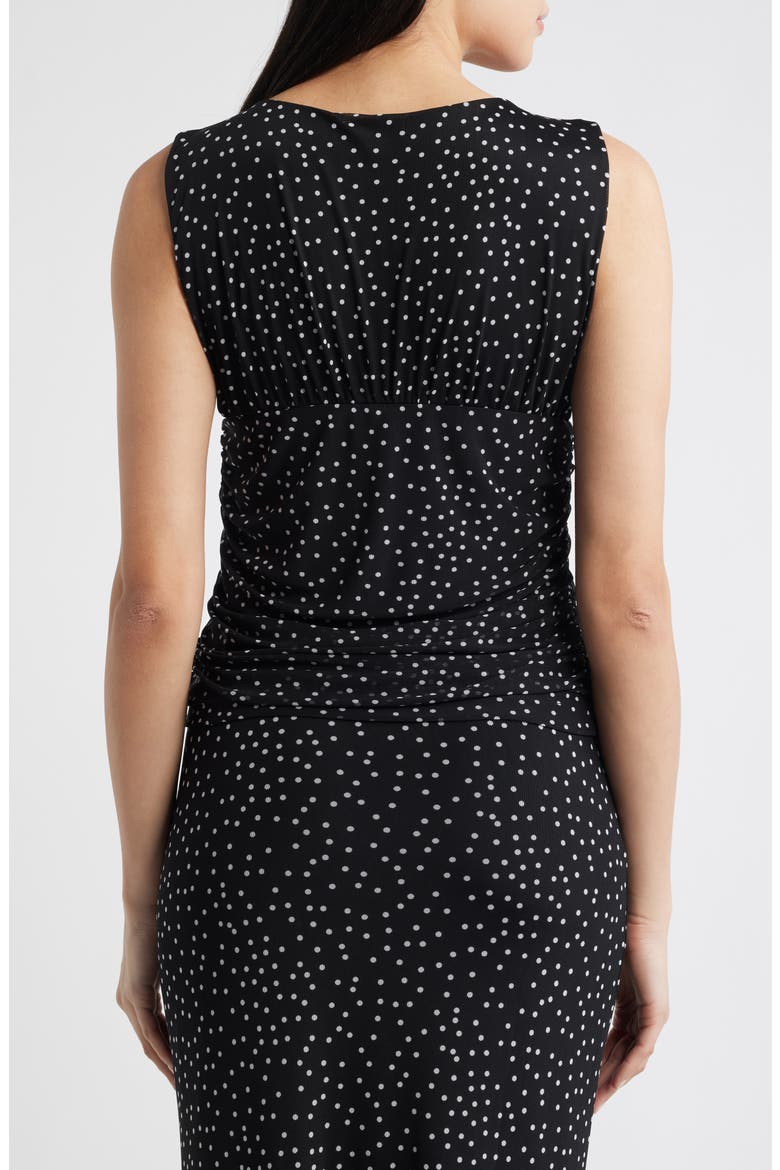 Ruched Empire Waist Sleeveless Top, Alternate, color, BLACK