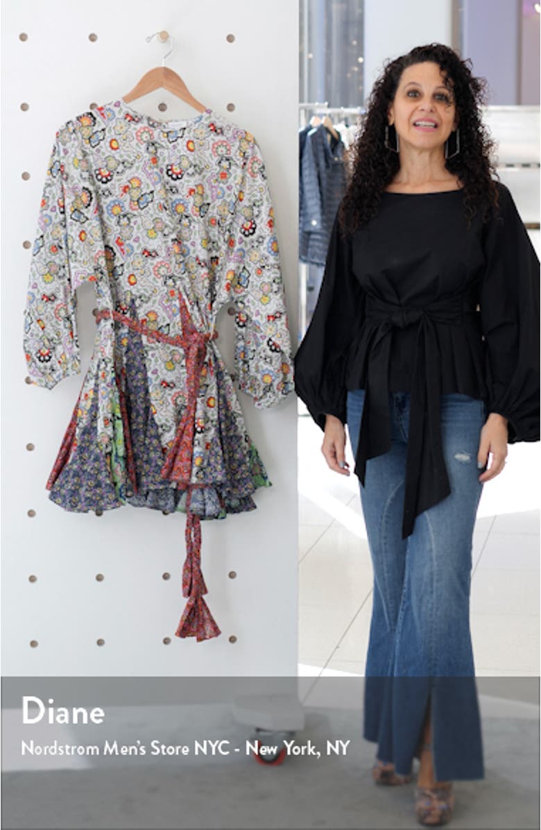 Ella Print Long Sleeve Cotton Dress, sales video thumbnail