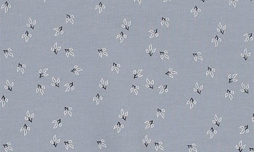 Maniere Manière Printed Leaf Stretch Cotton Footie & Beanie Set In Blue