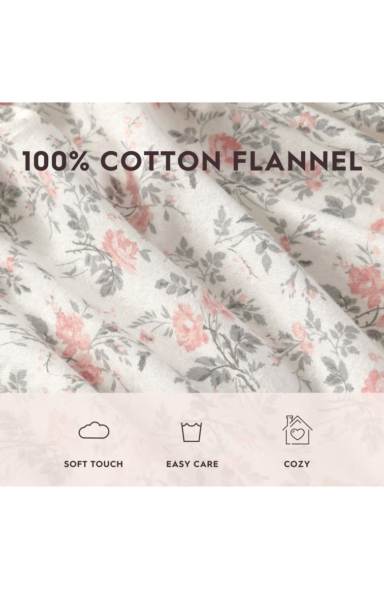 Laura Ashley Rosalie Cotton Flannel Sheet Set, Alternate, color, Grey