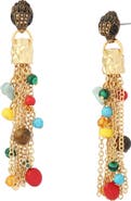 Kurt Geiger London Pavé Bead Tassel Chandelier Drop Earrings