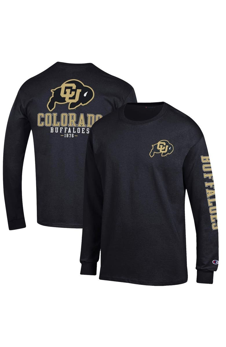 Champion Men's Champion Black Colorado Buffaloes Team Stack Long Sleeve T-Shirt, Alternate, color, Black