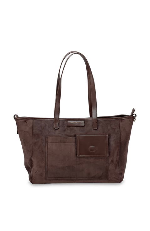 Core Suede Effect Shoulder Bag With 2 Front Pockets