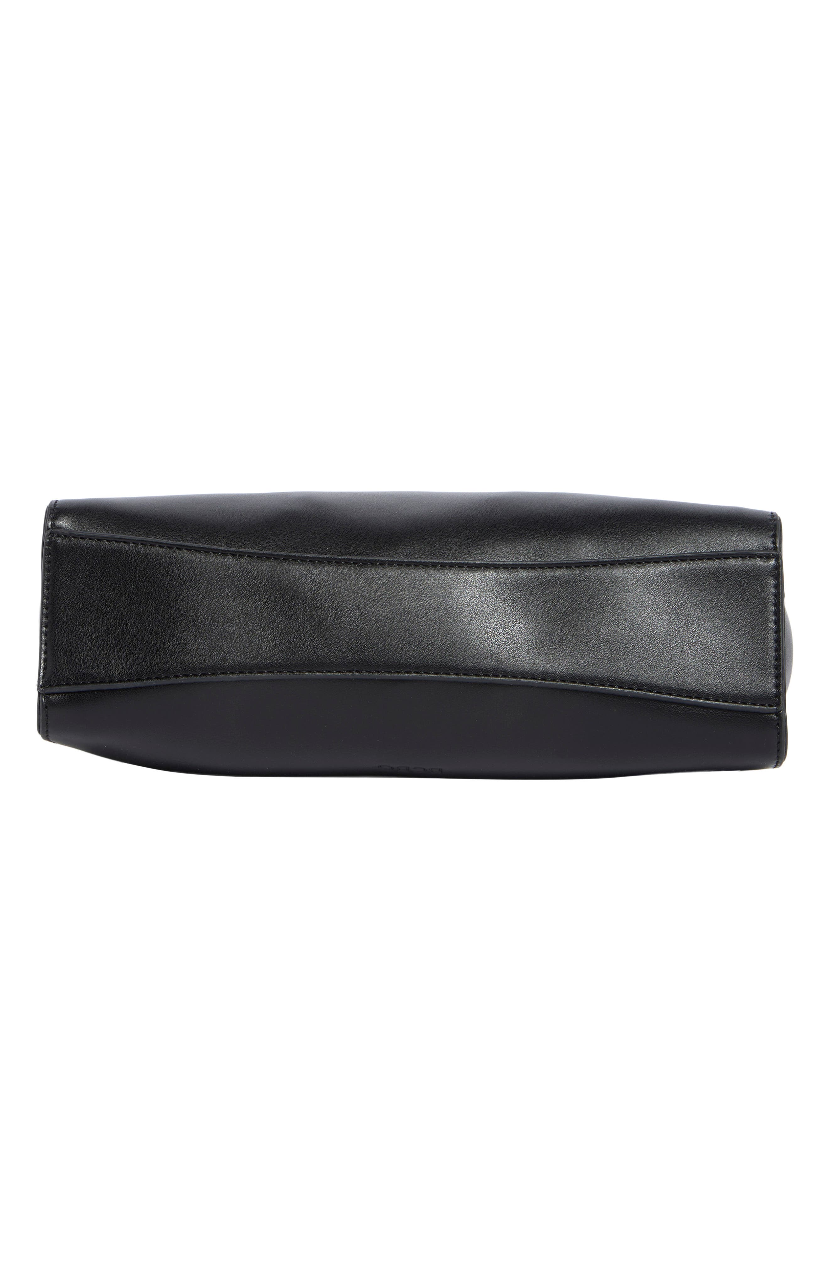 Faux Leather Shoulder Bag, Alternate, color, BLACK