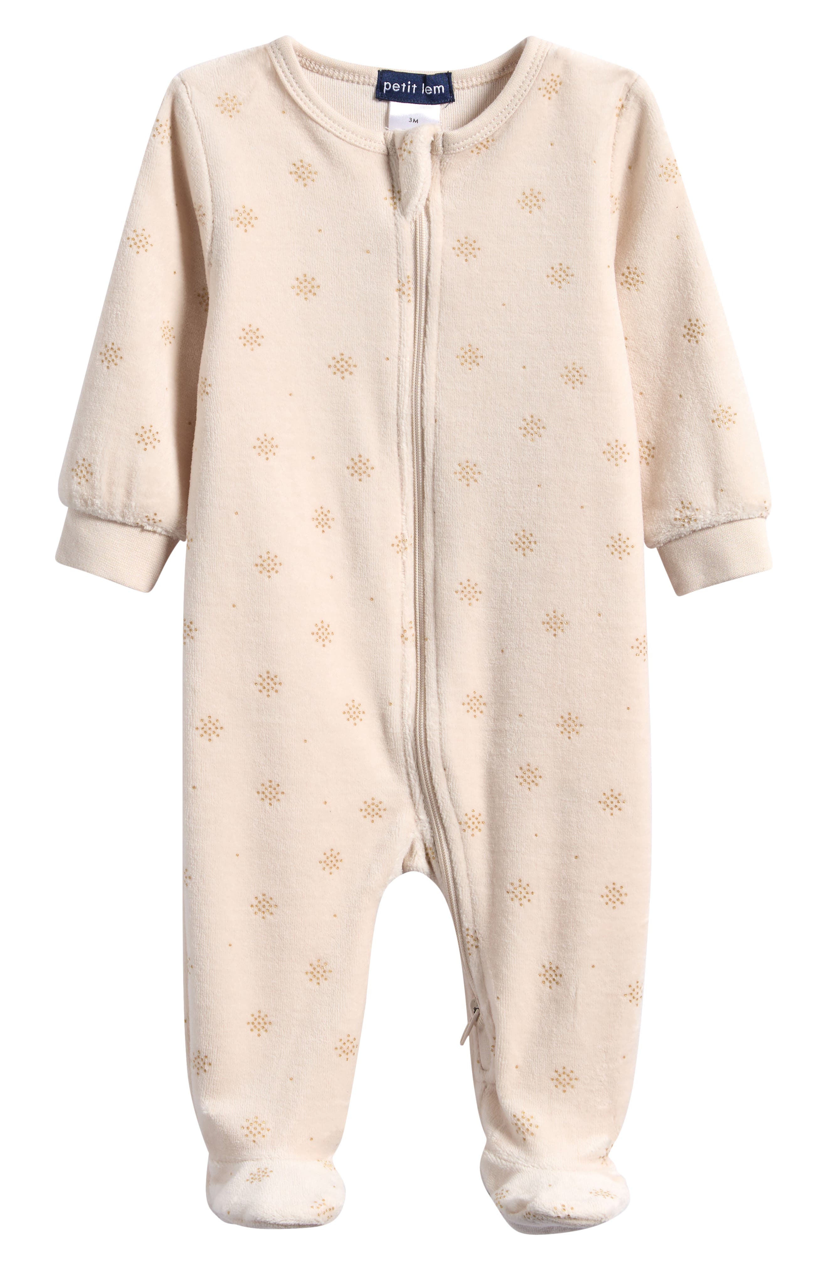 Petit Lem Print Velour Footie