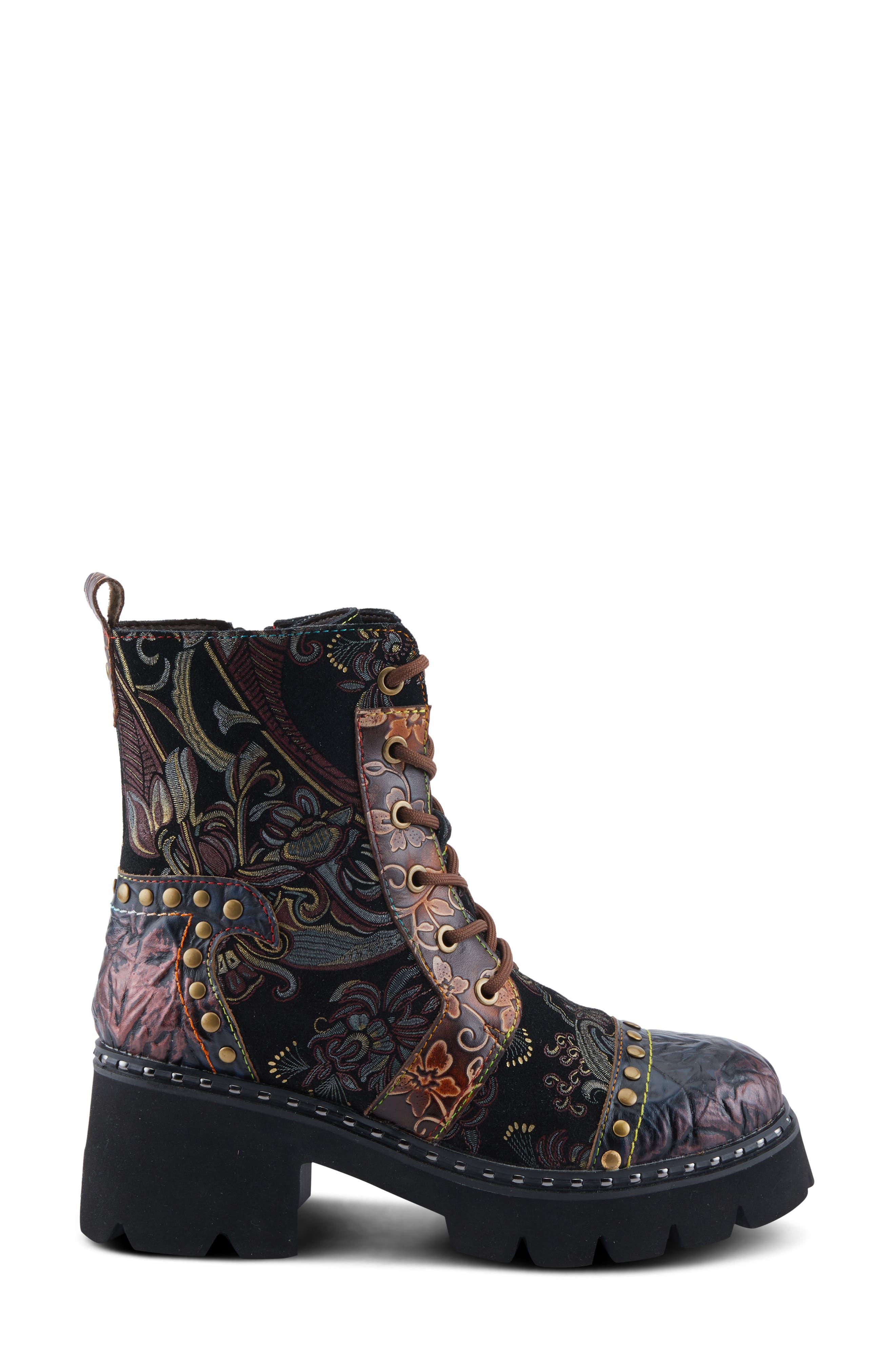 L'Artiste by Spring Step Severity Combat Boot, Alternate, color, Brown Multi