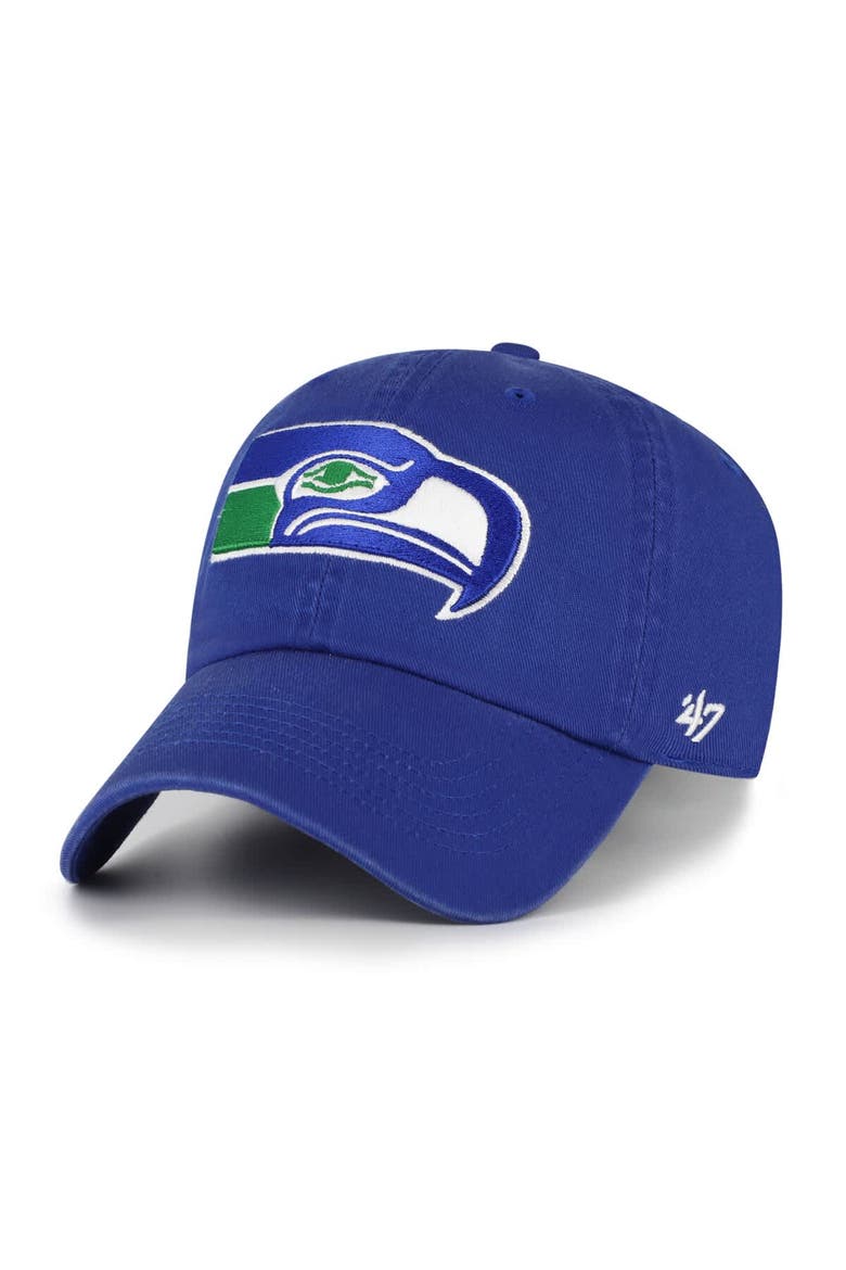 Men's '47  Royal Seattle Seahawks Clean Up Throwback Adjustable Hat, Main, color, Royal