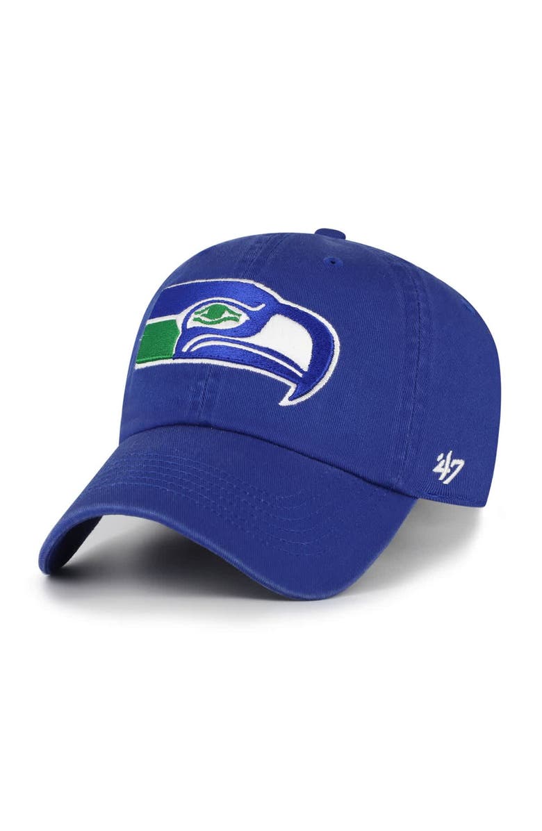 '47 Men's '47  Royal Seattle Seahawks Clean Up Throwback Adjustable Hat, Main, color, Royal