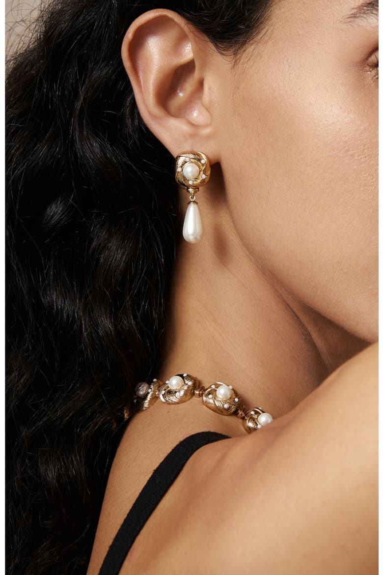 Canary Earrings, Alternate, color, Gold & White