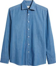 Jack Victor Reed Cotton Chambray Button-Up Shirt