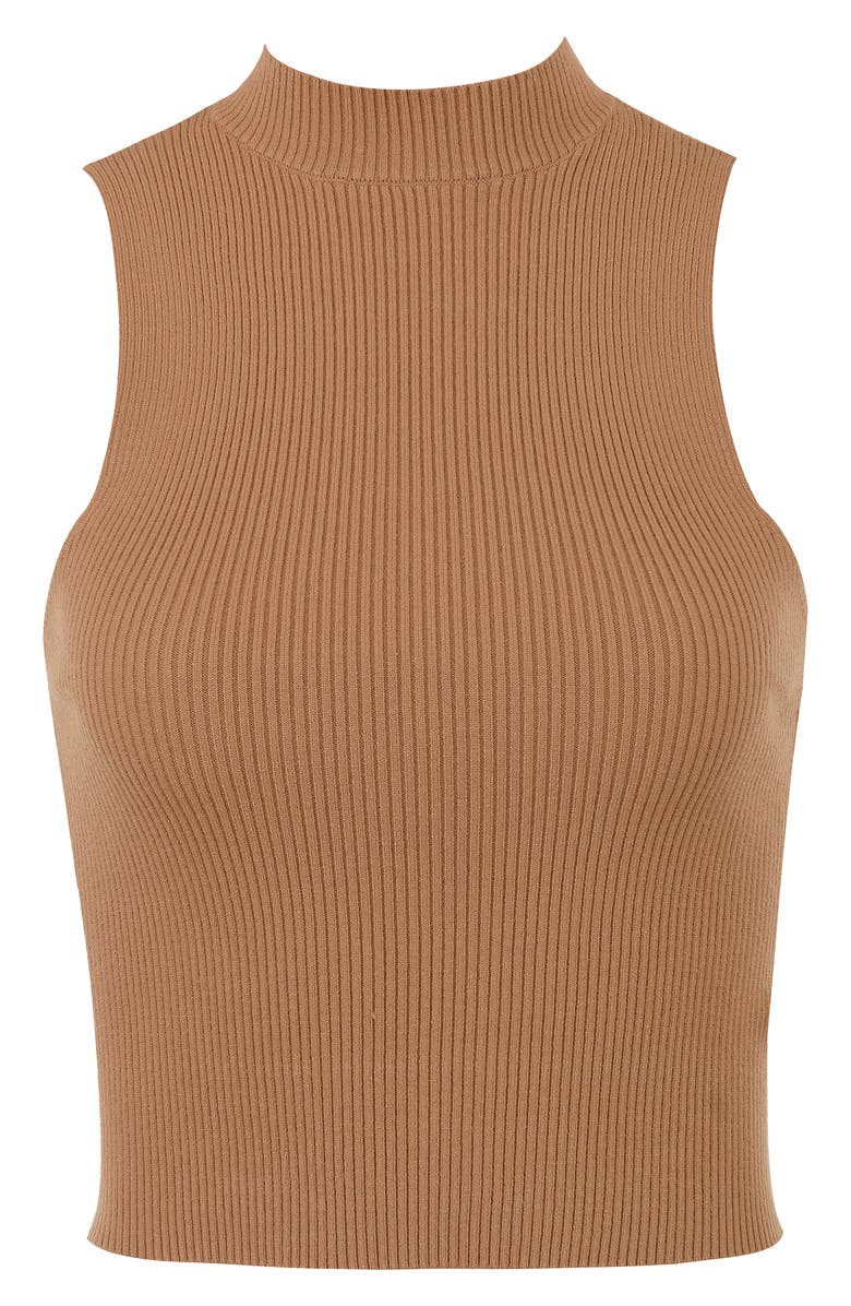 Mistress Rocks Sleeveless Ribbed Cutout Crop Top, Alternate, color,