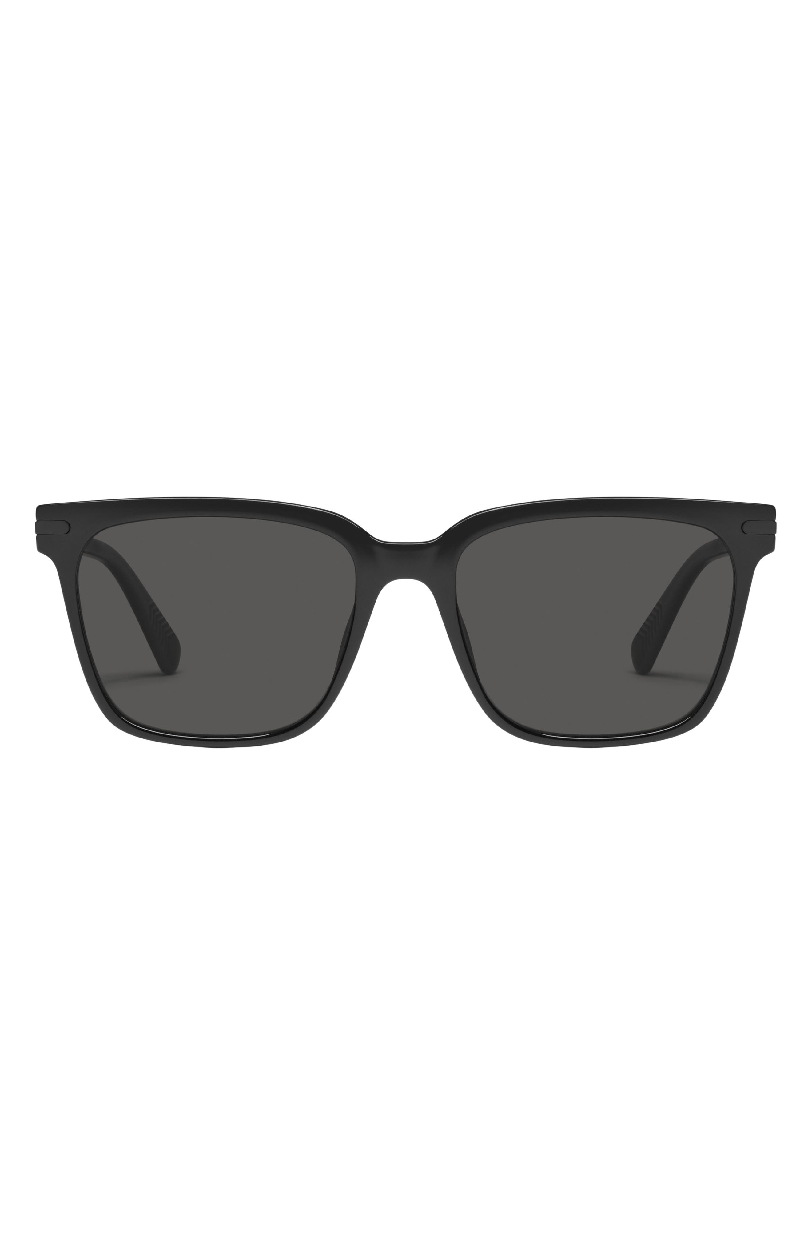 Quay Recap 56mm Polarized Square Sunglasses In Black/black Polarized