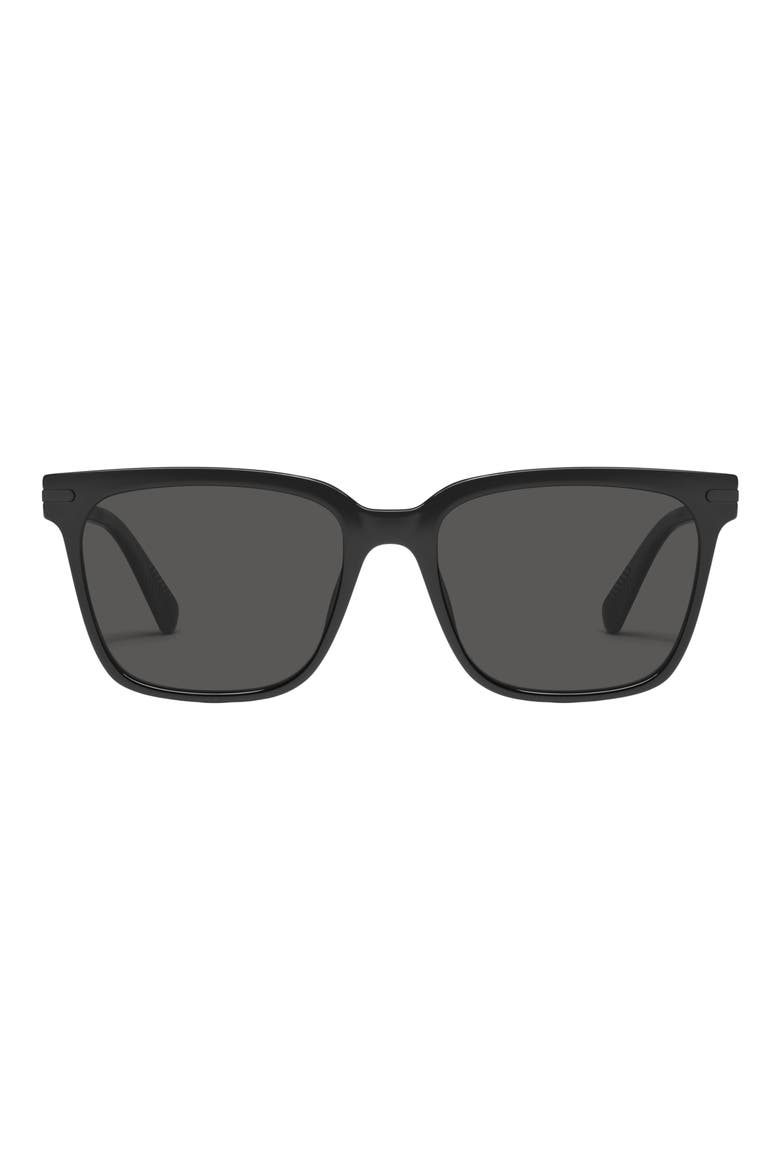 Recap 56mm Polarized Square Sunglasses, Main, color, BLACK/ BLACK POLARIZED