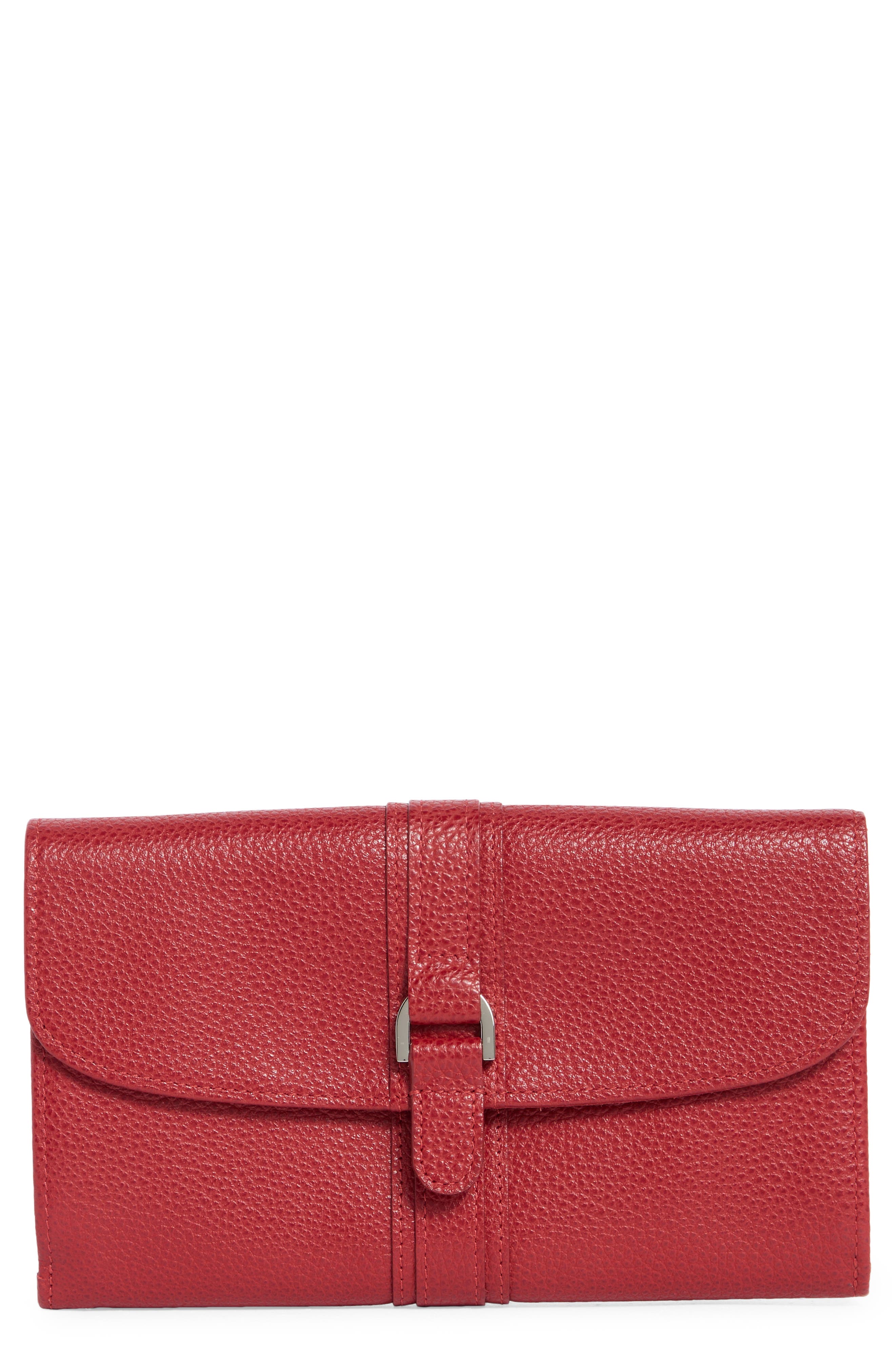Longchamp Buckle Leather Wallet
