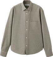 MANGO Regular Fit Check Cotton Blend Button-Up Shirt