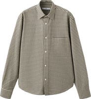 MANGO Regular Fit Check Cotton Blend Button-Up Shirt