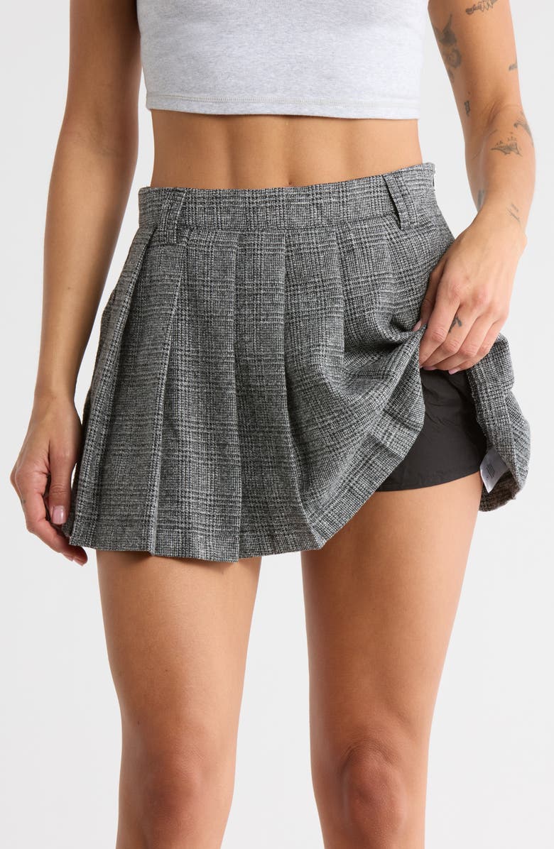 Nia Fennel Pleated Plaid Miniskort, Alternate, color,