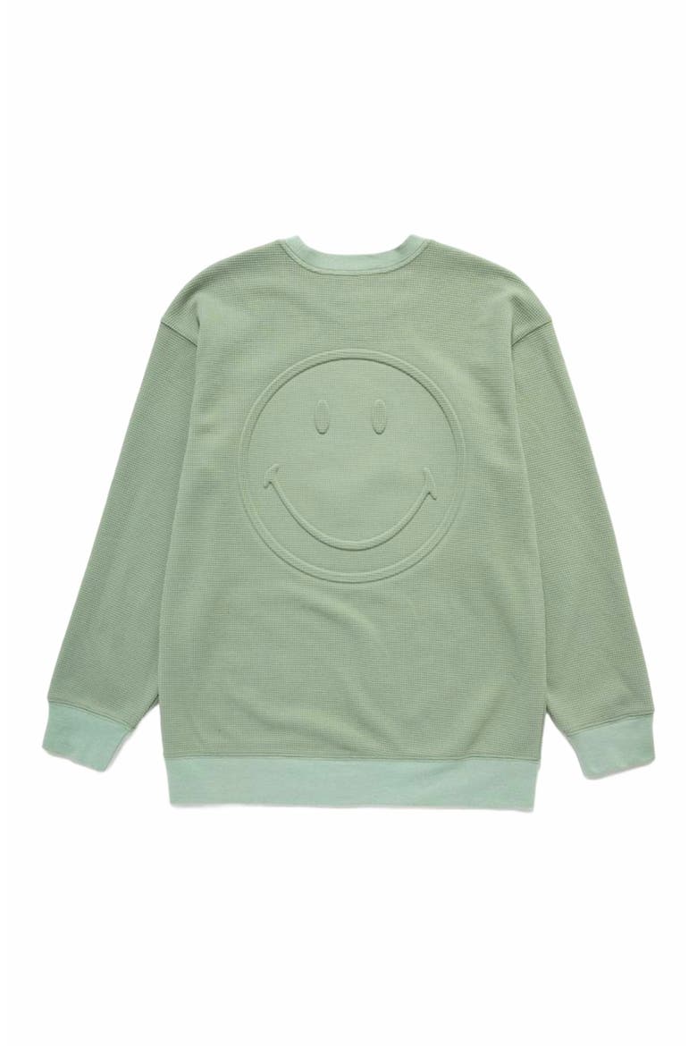 SMILEY THERMAL CREWNECK, Alternate, color, GREEN