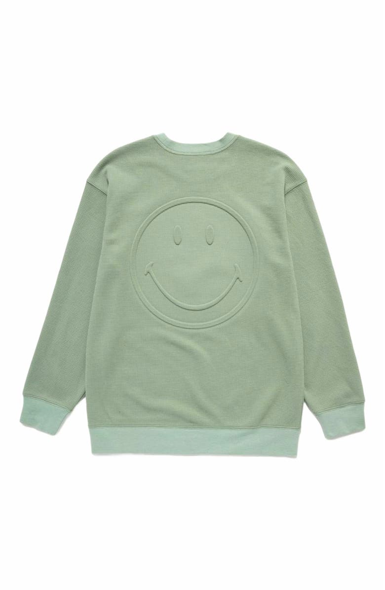 Samii Ryan SMILEY THERMAL CREWNECK, Alternate, color, Green