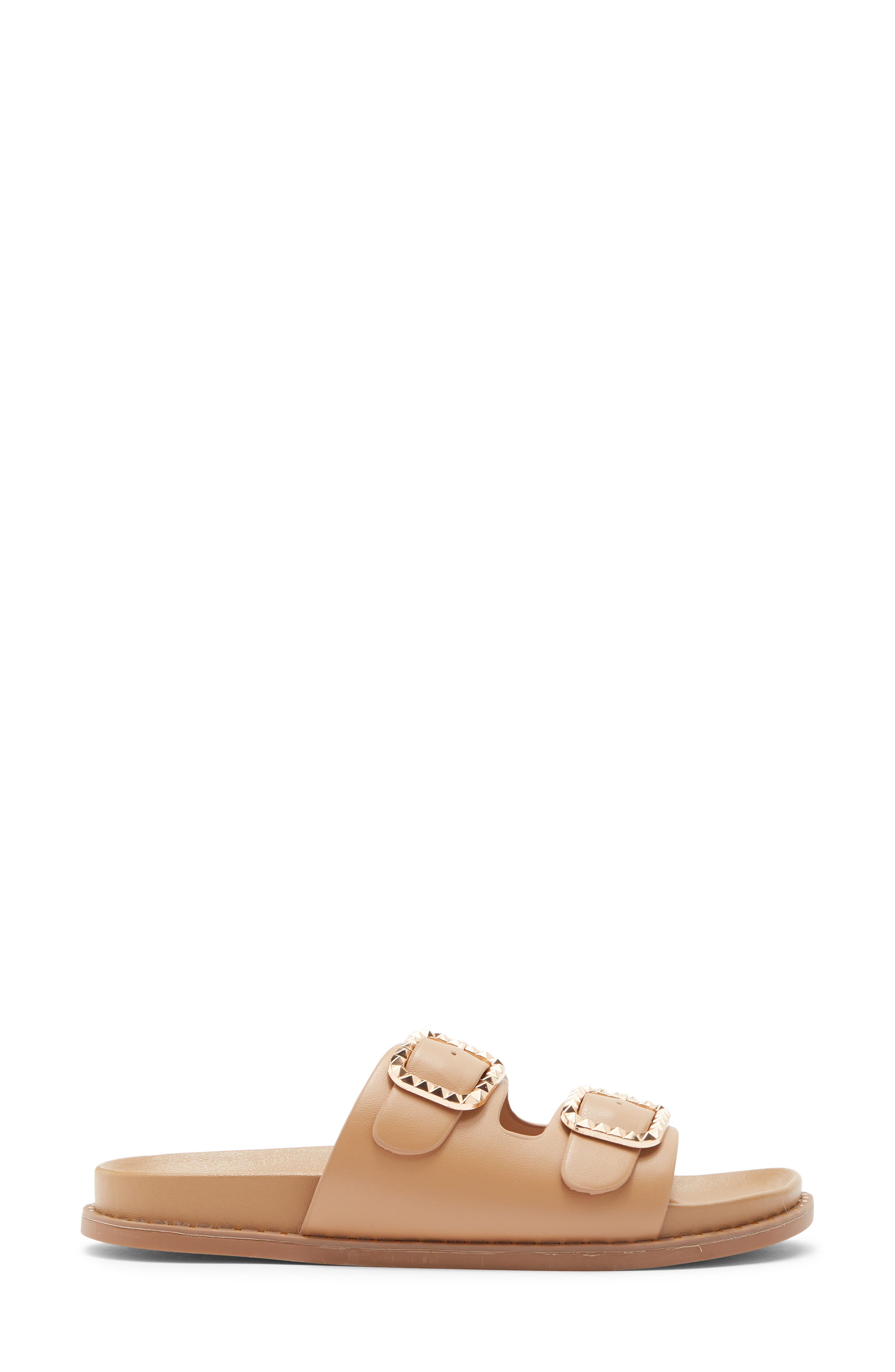 TOP MODA Sailor Double Strap Slide Sandal, Alternate, color, Camel