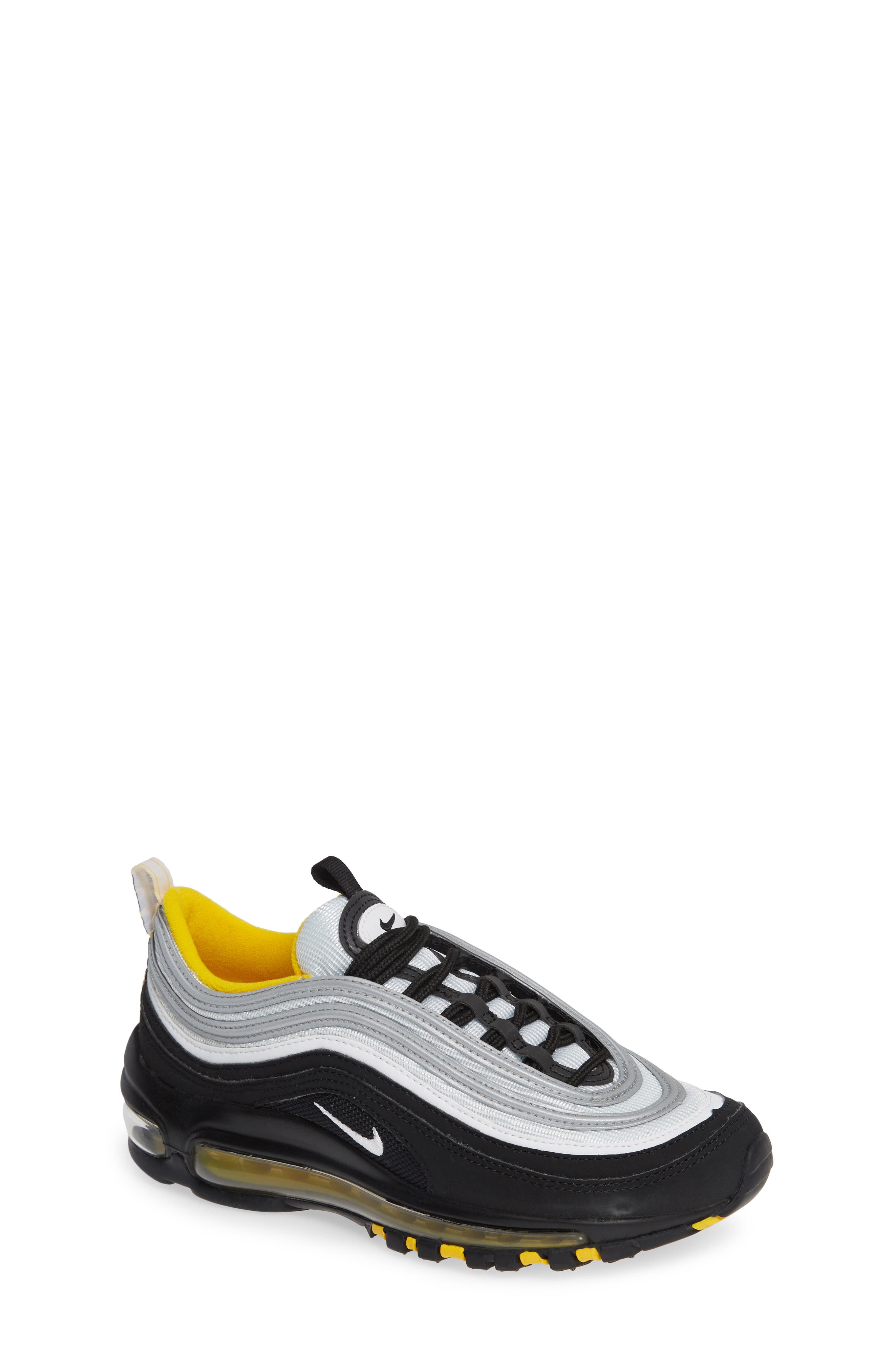 Kids' Air Max 97 Sneaker, Main, color, BLACK/ WHITE/ AMARILLO