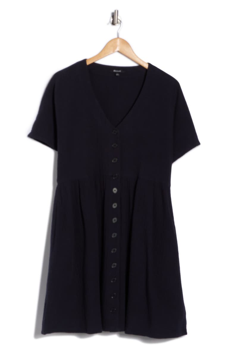 Lightspun Button Front Minidress, Alternate, color, DARK NAVY