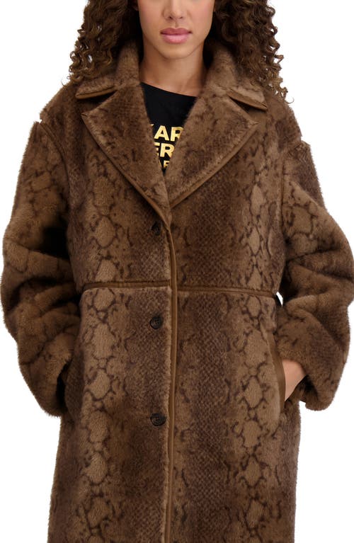 Karl Lagerfeld Paris Faux Fur Jacket In Brown