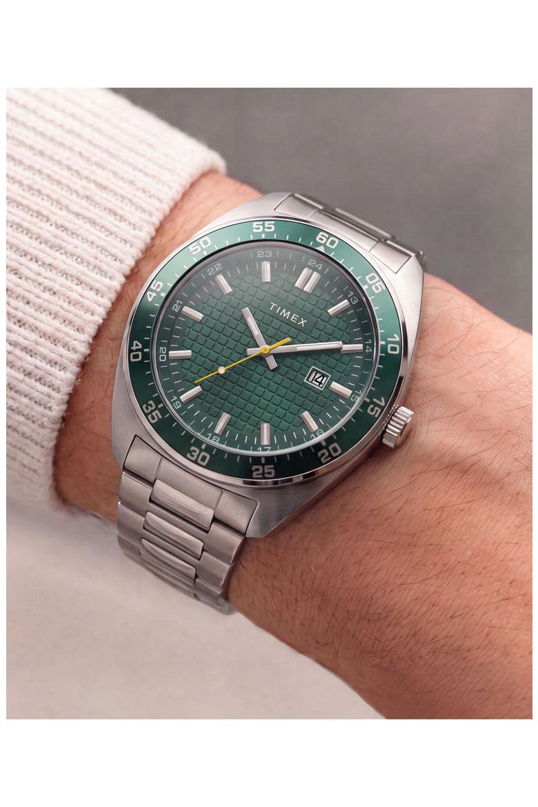 Three-Hand Two-Tone Stainless Steel Watch, Alternate, color, SILVER